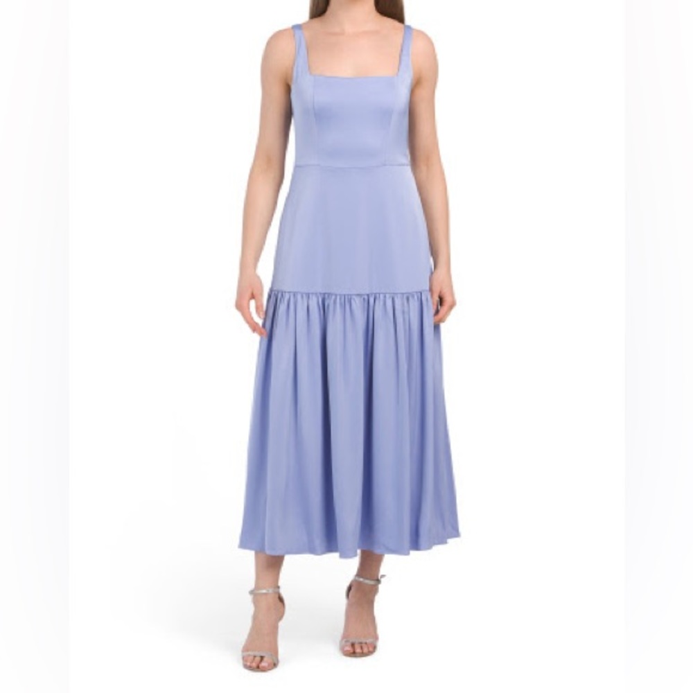 Drop Waist Square Neck Maxi in “Wisteria”